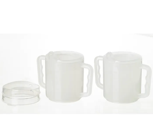 PAT-AA5720, Homecraft Two Handled Mug, 270ml, Pair, with Spout and Splash Lids, 